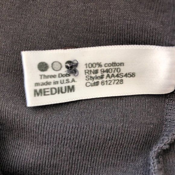 Three Dots Grey Top with Pleated Yoke, Large Collar - Picture 7 of 8